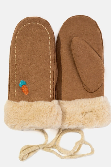 Guanti per bambini color carota marrone