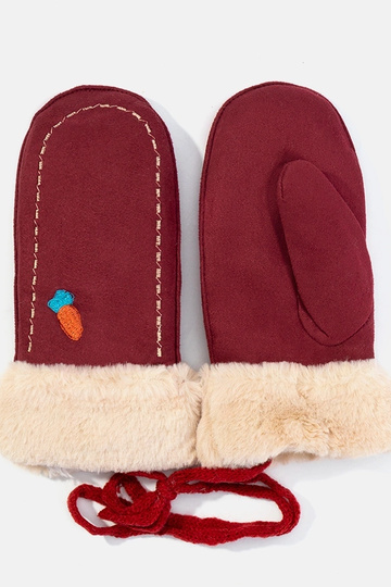 Guanti per bambini color carota bordeaux