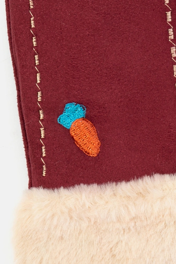 Guanti per bambini color carota bordeaux 2