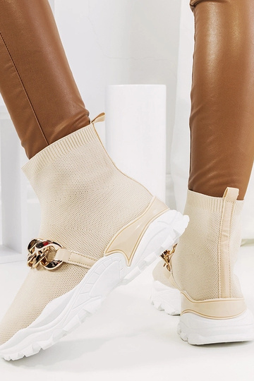 Scarpe sportive alte color sabbia, "Hurtado" 2