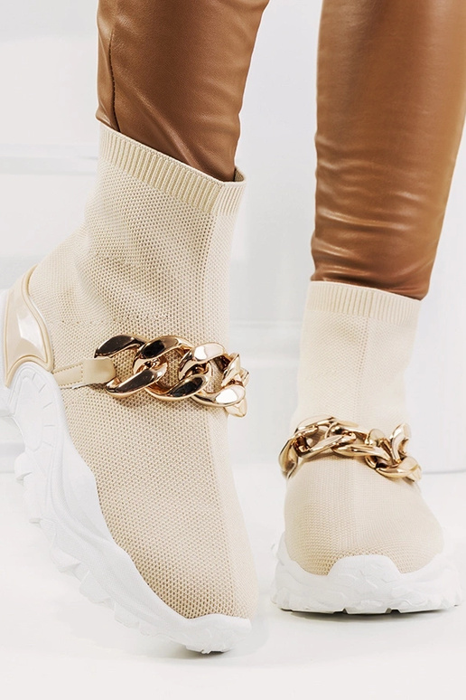 Scarpe sportive alte color sabbia,...