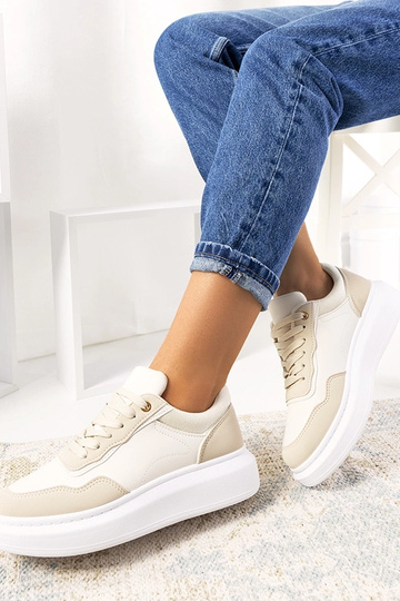 Sneakers da donna Selma beige 2