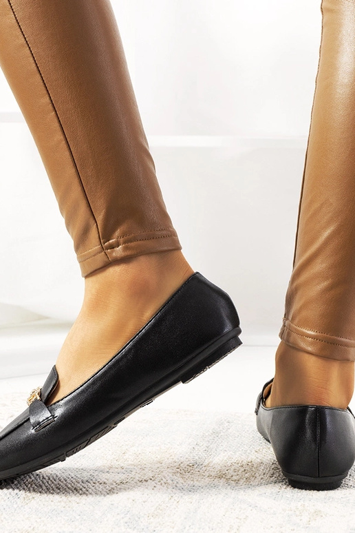 Mocassini neri con punta quadrata Milder