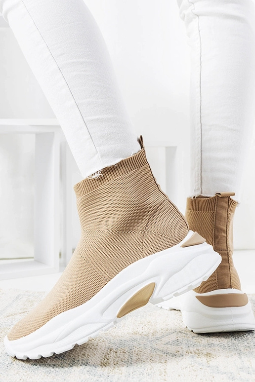 Scarpe sportive alte marroni, "Melissa"