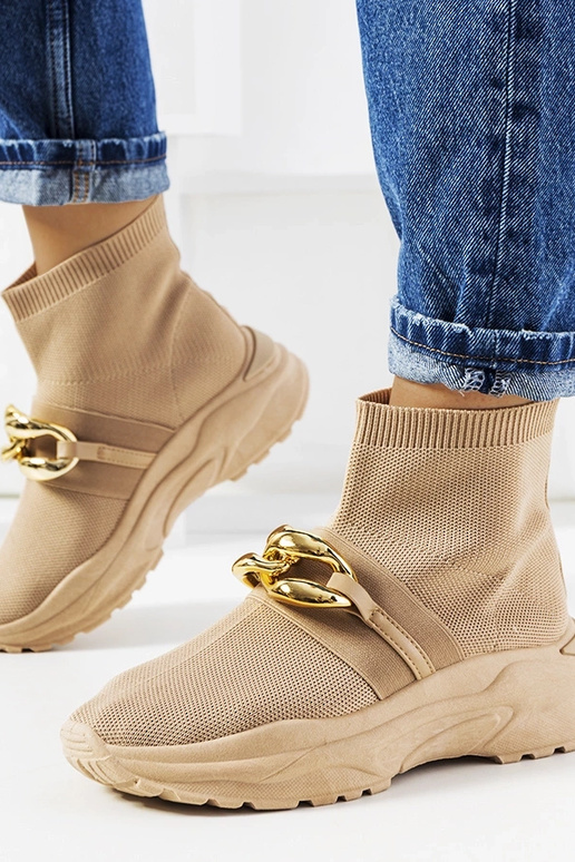 Scarpe sportive alte marroni, "Martina"