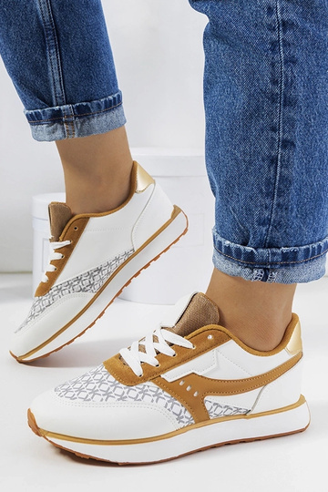 Sneakers Chiara da donna bianche e marroni