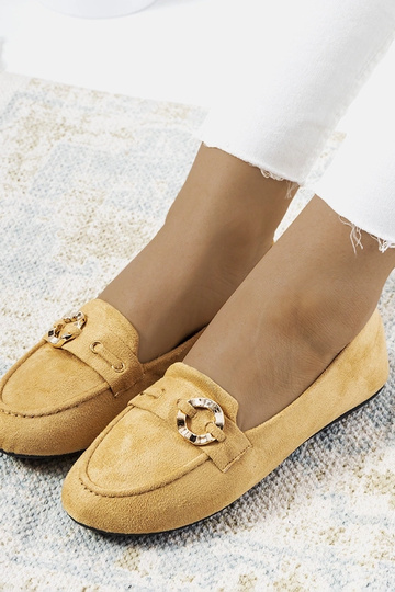 Mocassini beige da donna Leila 2