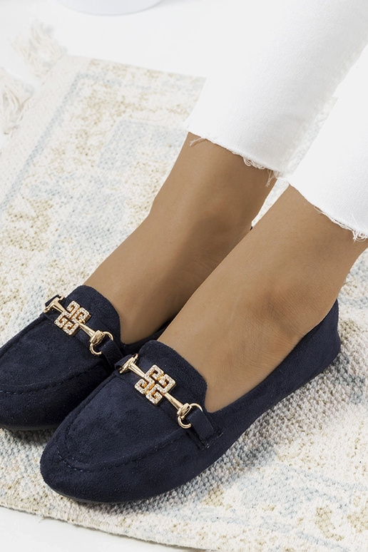 Mocassini blu scuro con fibbia,...