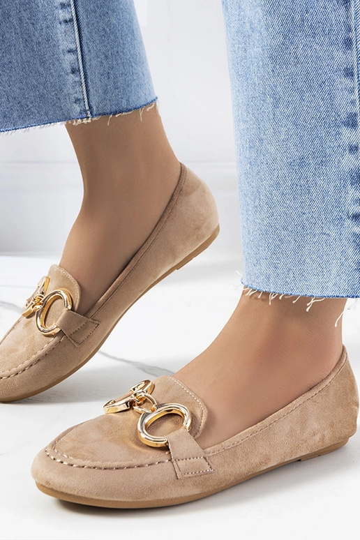 Mocassini con fibbia Castor beige