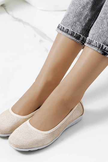 Ballerine Elmas in pelle beige