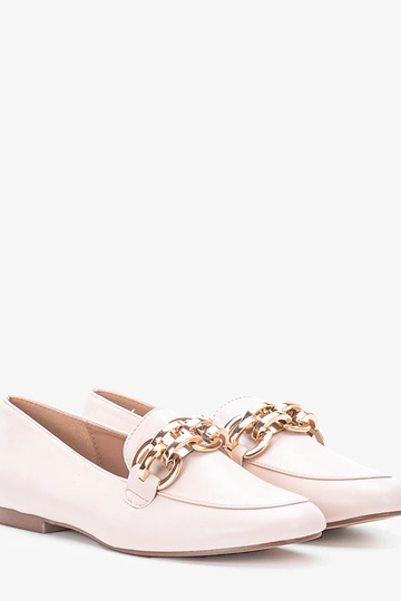 Mocassini beige con catena Segarra