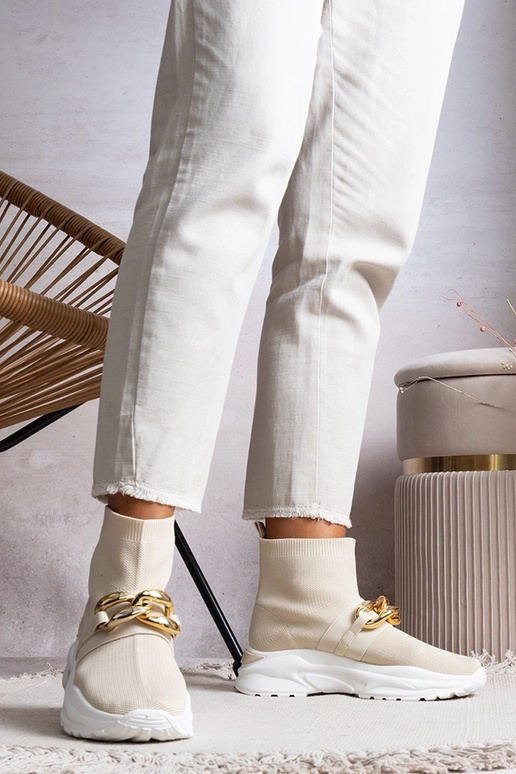 Sneakers con catena beige Taryn