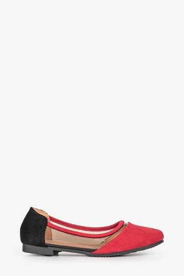 Ballerine per bambini in pelle scamosciata rossa Kortes