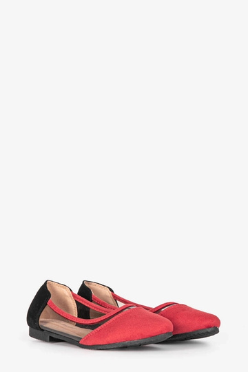 Ballerine per bambini in pelle scamosciata rossa Kortes 2