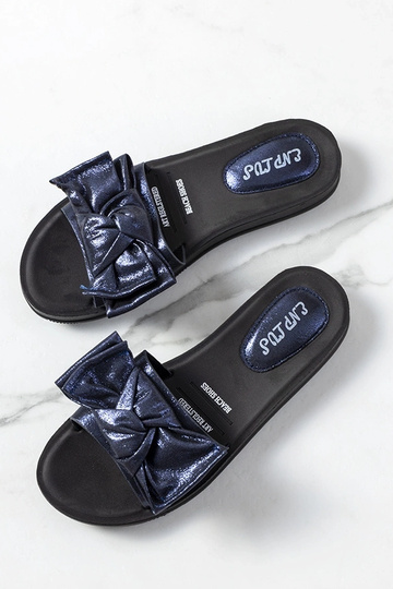 Infradito blu navy con fiocco lucido Sora 2