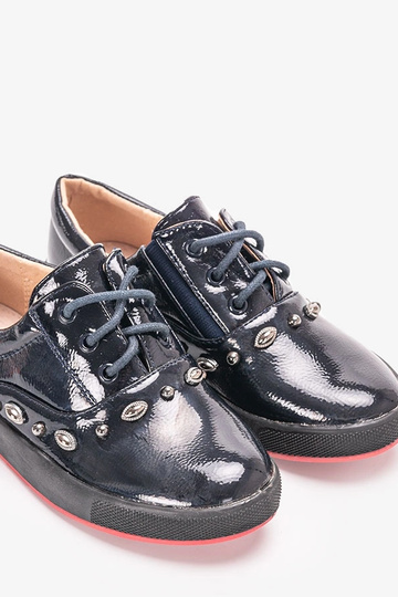 Sneakers per bambini Fatna in vernice blu navy 2