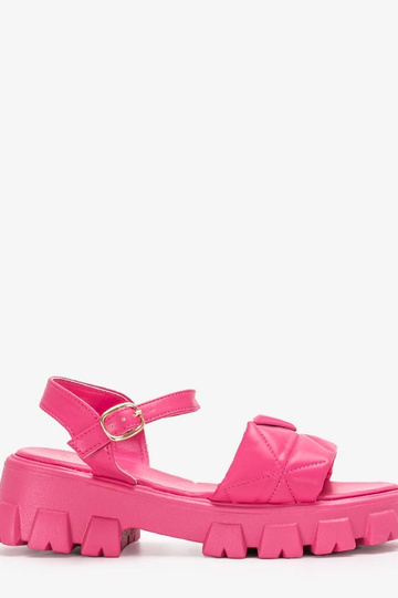 Sandali con plateau rosa Ferlandi