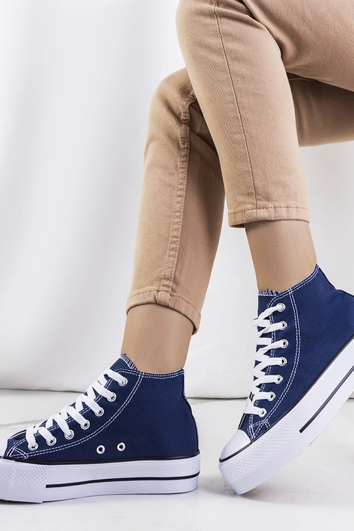 Sneakers con plateau blu navy Korgay