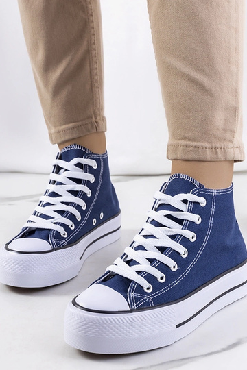 Sneakers con plateau blu navy Korgay 2