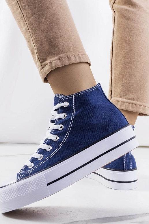 Sneakers con plateau blu navy Korgay