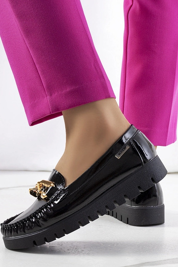 Mocassini neri con plateau,... 2