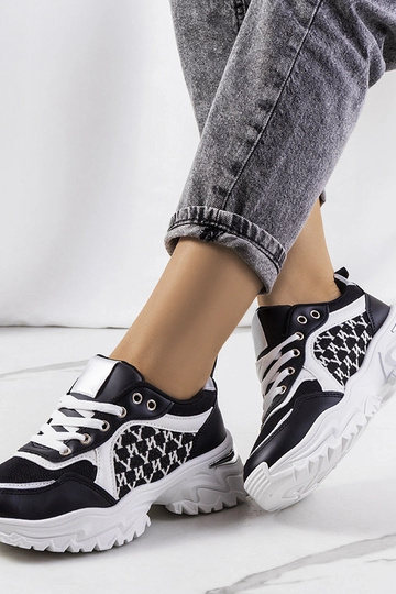 Sneakers da donna Florival nere e bianche 2