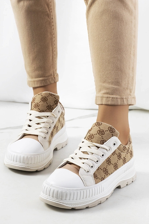Sneakers con plateau Meliko beige
