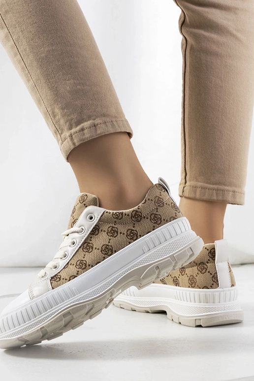 Sneakers con plateau Meliko beige