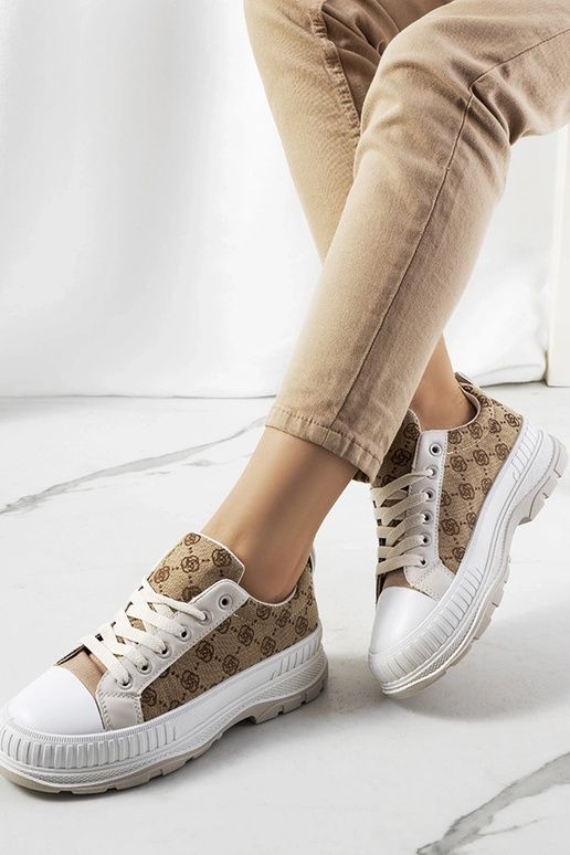Sneakers con plateau Meliko beige