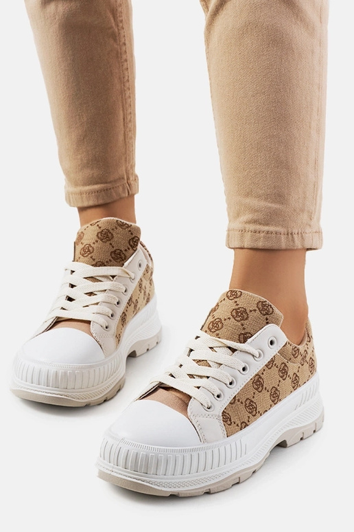 Sneakers con plateau Meliko beige