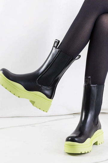 Stivaletti neri con suola verde Nester 2