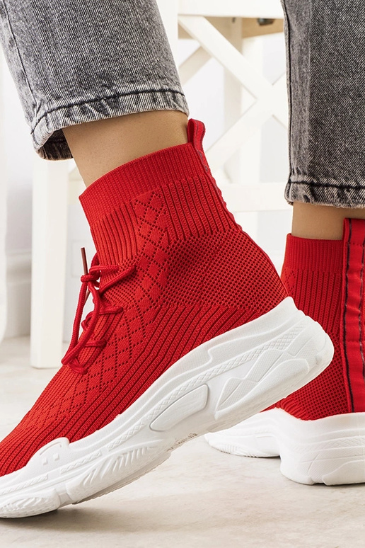 Sneakers con calzino Dowden rosse