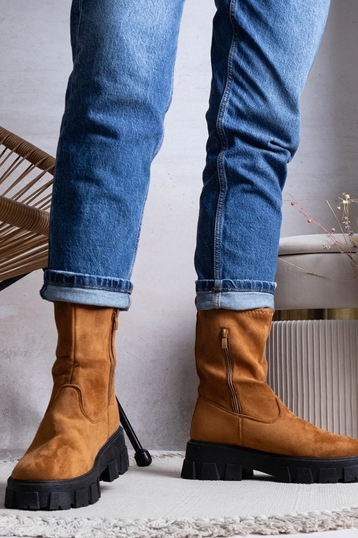 Stivali con plateau Conco marroni