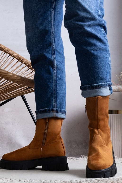 Stivali con plateau Conco marroni