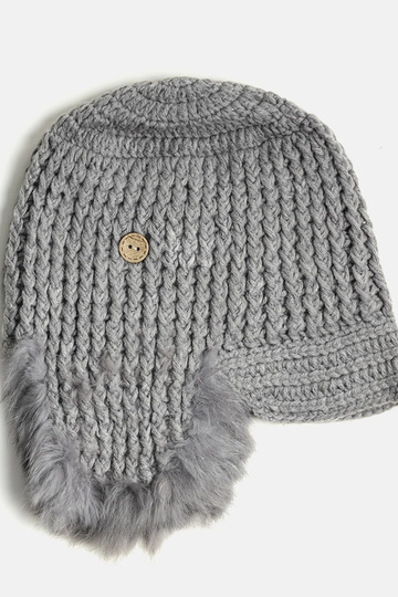 Cappello Zora grigio con paraorecchie 2