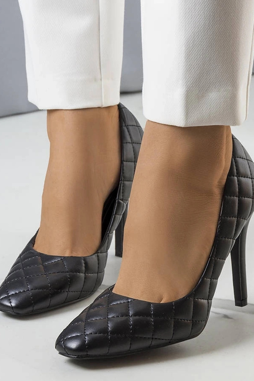 Tacco trapuntato nero Nadelia