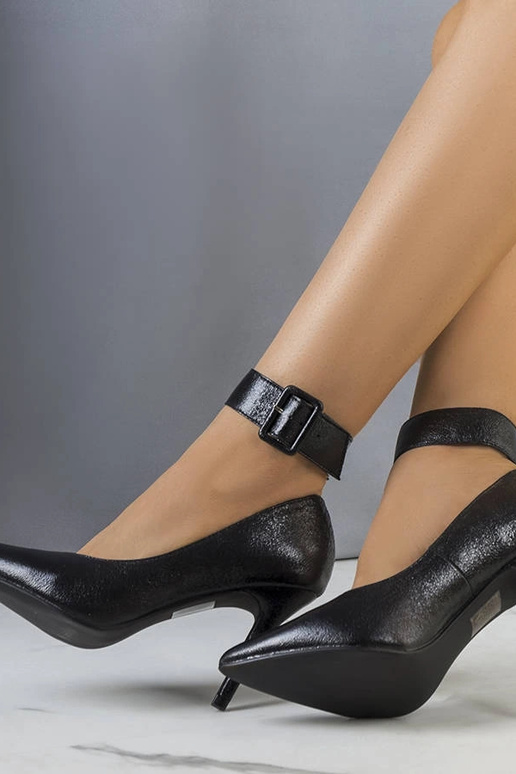 Tacco Janin nero metallizzato