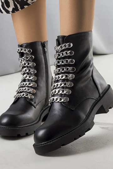 Stivali neri Sylas con catena