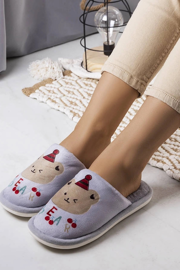 Pantofole morbide grigie Bear