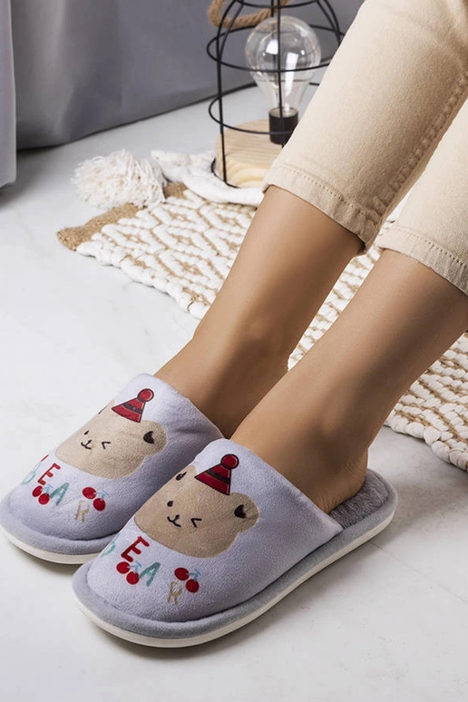 Pantofole morbide grigie Bear Pantofole morbide grigie Bear
