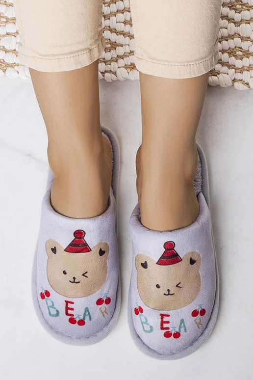 Pantofole morbide grigie Bear Pantofole morbide grigie Bear