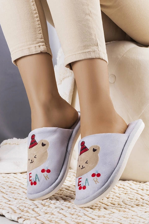 Pantofole morbide grigie Bear Pantofole morbide grigie Bear