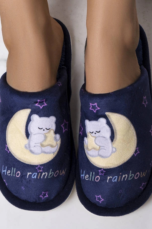 Pantofole morbide blu navy con luna...