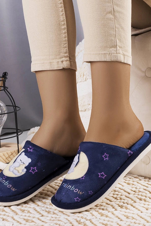 Pantofole morbide blu navy con luna...
