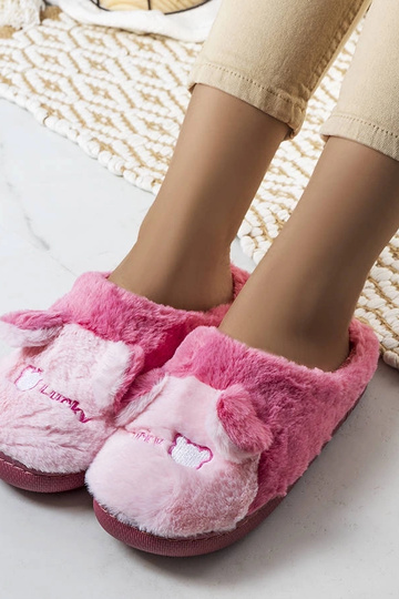 Pantofole morbide rosa scuro Lucky Teddy 2