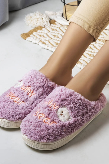 Pantofole morbide viola Perché Bear