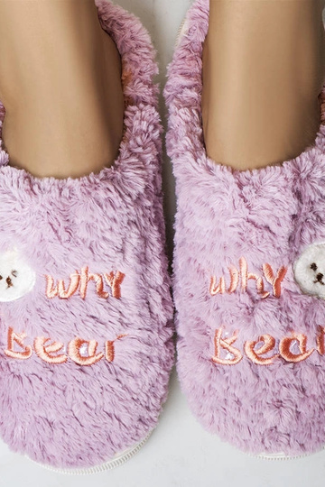Pantofole morbide viola Perché Bear 2