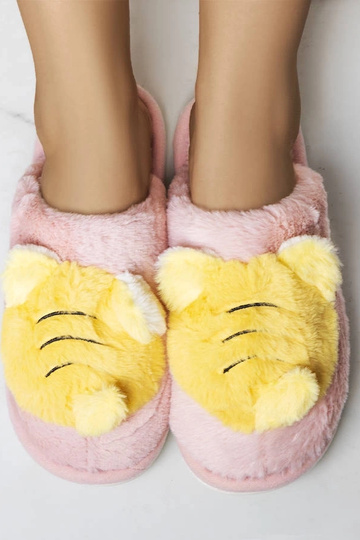 Pantofole morbide rosa e gialle Bee 2