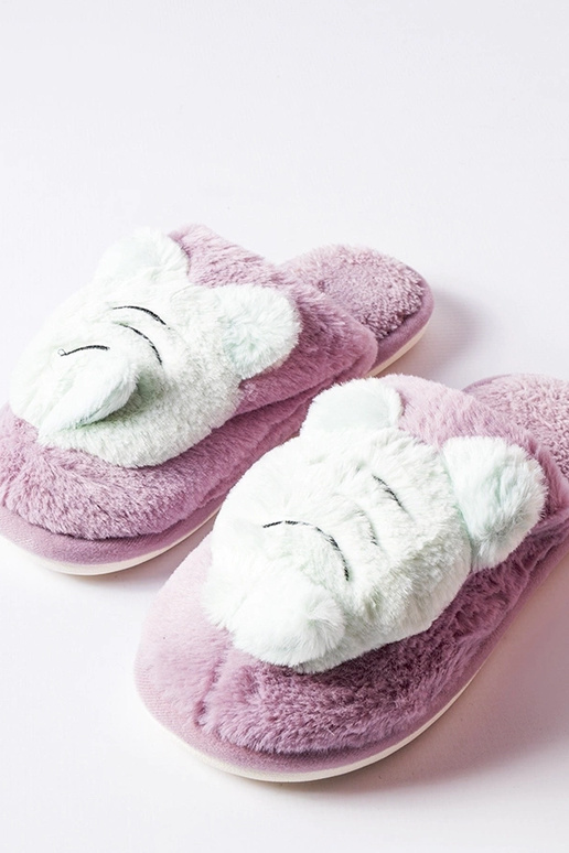 Pantofole morbide viola e verdi di Bee