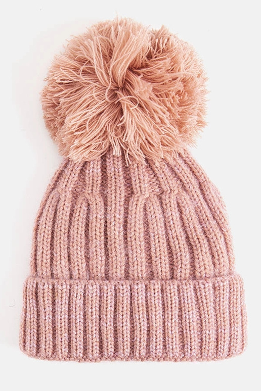 Cappello con pompon rosa Karloti